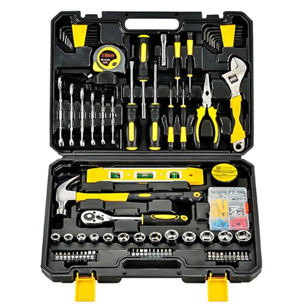 108 Piece Tool Set General House hold Hand Tool Kit with Plastic Toolbox Storage Case   Used to Car repair And home Repair - Image 2
