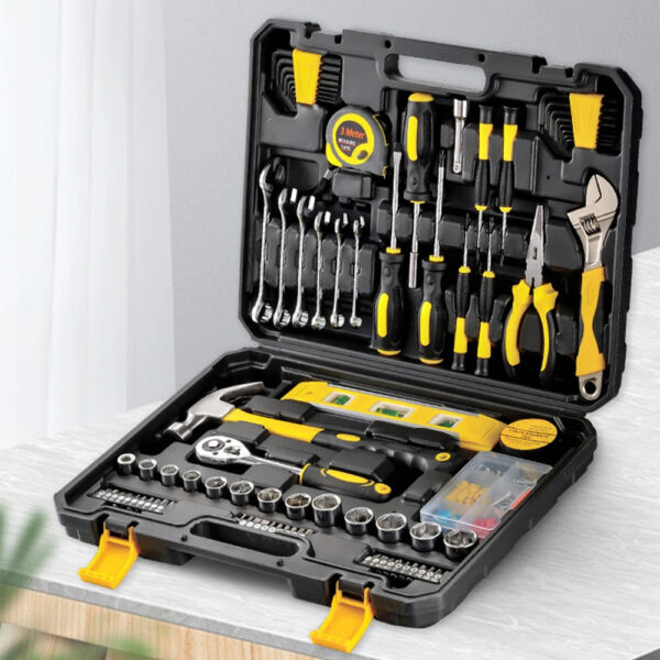 108 Piece Tool Set General House hold Hand Tool Kit with Plastic Toolbox Storage Case   Used to Car repair And home Repair - Image 3