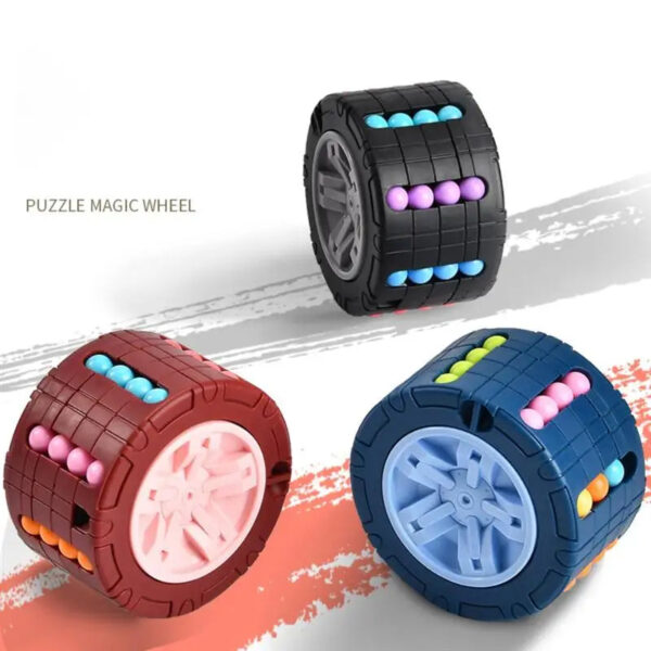 3D Cylinder Cube Toy Magical Bean Gyro Rotate Slide Puzzle Games Relieve Stress Children Educational Montessori Infant Toys Gift - Image 5