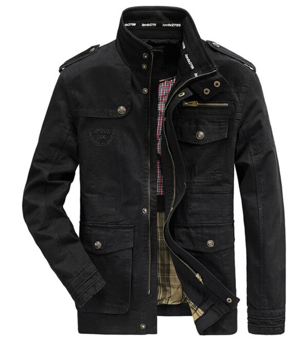 Autumn winter Jacket Men Pure Cotton Business Casual Cargo Jackets Army Military Motorcycle Bomber Coats Male Jaqueta Masculina - Image 2