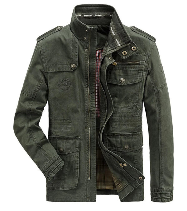 Autumn winter Jacket Men Pure Cotton Business Casual Cargo Jackets Army Military Motorcycle Bomber Coats Male Jaqueta Masculina - Image 4