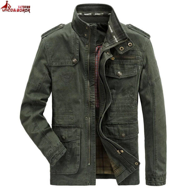 Autumn winter Jacket Men Pure Cotton Business Casual Cargo Jackets Army Military Motorcycle Bomber Coats Male Jaqueta Masculina - Image 5