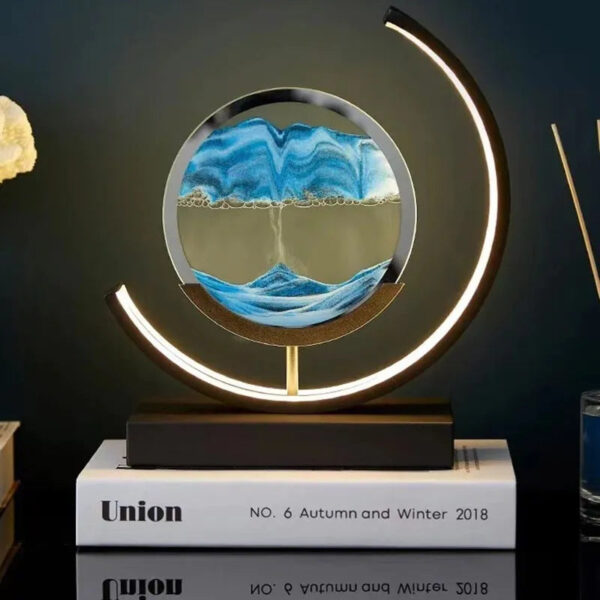 Chinese style landscape quicksand painting table lamp bedroom bedside living room desktop decoration creative night light - Image 11