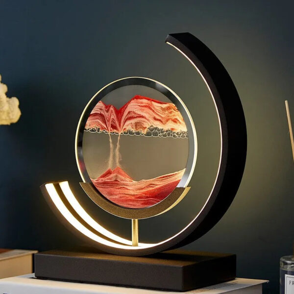 Chinese style landscape quicksand painting table lamp bedroom bedside living room desktop decoration creative night light - Image 13