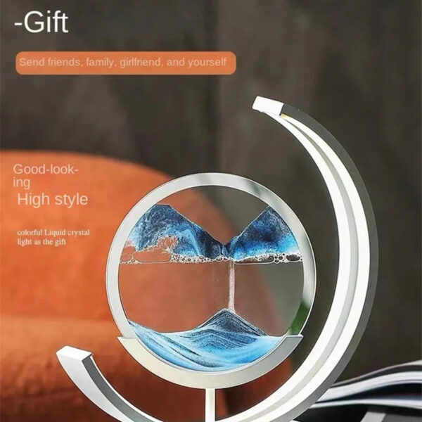 Chinese style landscape quicksand painting table lamp bedroom bedside living room desktop decoration creative night light - Image 14