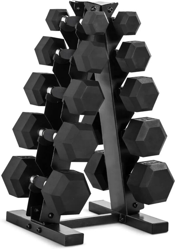 Dumbbell Set with Rack | Adjustable Weights | Home Gym Fitness | 210 lbs Total - Image 3