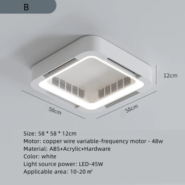 Invisible Bladeless Ceiling Fan Lamp With Light Remote Control Without Blades DC LED Circulator Decoration Bedroom Living Room - Image 7