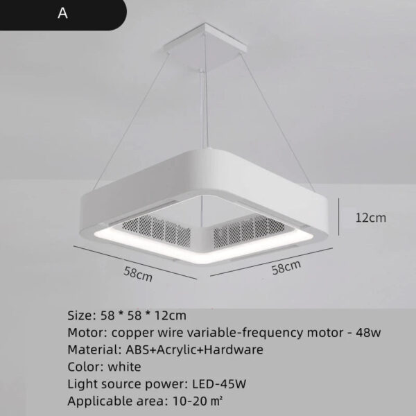 Invisible Bladeless Ceiling Fan Lamp With Light Remote Control Without Blades DC LED Circulator Decoration Bedroom Living Room - Image 8