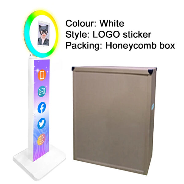 iPad Photo Booth Selfie Machine Shell Adjustable Stand Photobooth Customized LOGO With LED Ring Light For Wedding Partys Events - Image 2