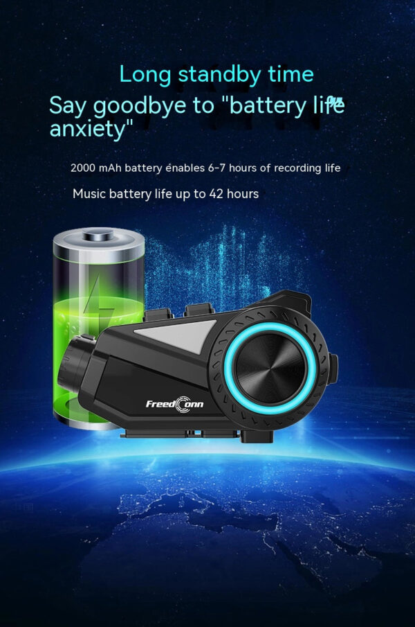 Motorcycle Helmet Intercom Bluetooth Headset Driving Recorder R3 - Image 3