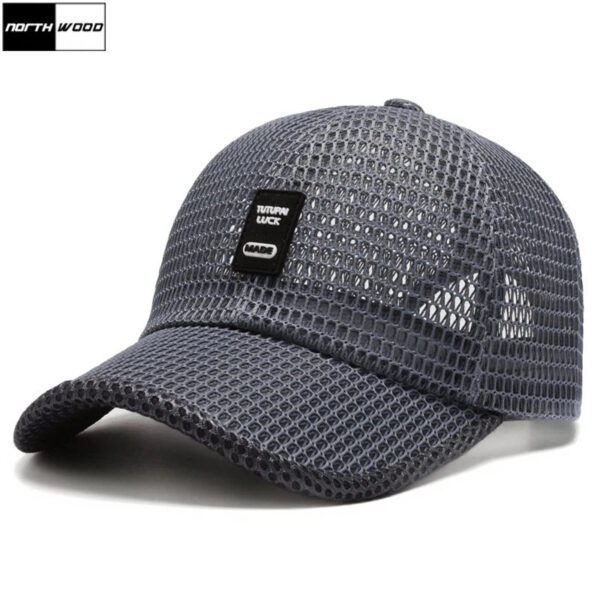 [NORTHWOOD] Men's Mesh Baseball Cap Breathable Summer Caps Dad Hat Outdoor Fishing Hats Bone Gorras Snapback Trucker Cap - Image 3