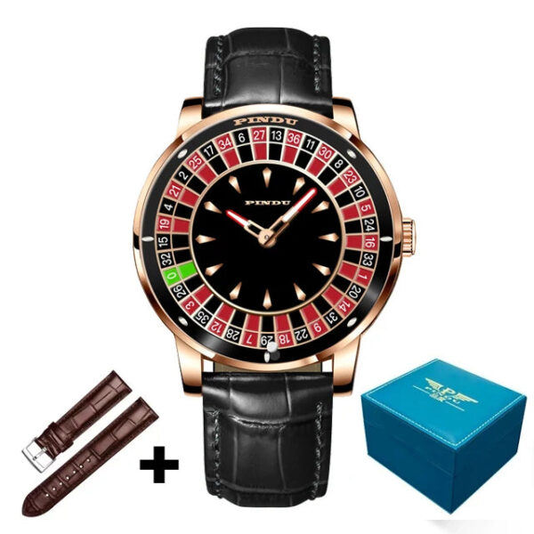 PINDU Design New Mechanical Watch NH35 Rotating Dial Las Vegas Roulette Desktop Theme Automatic Watch Men Diamond Luminous Hands - Image 12