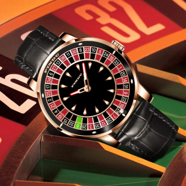 PINDU Design New Mechanical Watch NH35 Rotating Dial Las Vegas Roulette Desktop Theme Automatic Watch Men Diamond Luminous Hands - Image 4