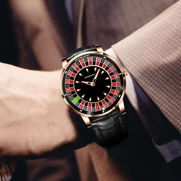 PINDU Design New Mechanical Watch NH35 Rotating Dial Las Vegas Roulette Desktop Theme Automatic Watch Men Diamond Luminous Hands - Image 7