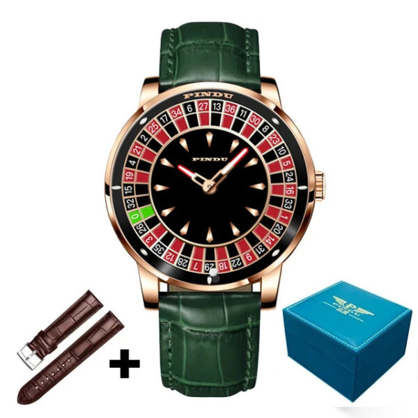 PINDU Design New Mechanical Watch NH35 Rotating Dial Las Vegas Roulette Desktop Theme Automatic Watch Men Diamond Luminous Hands - Image 9