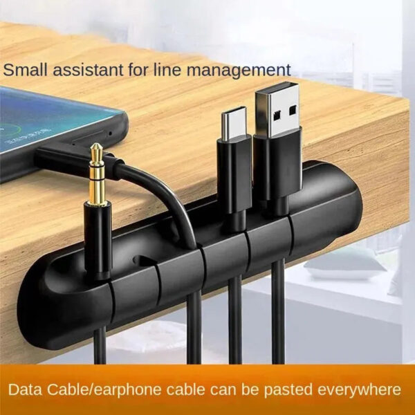 Self-Adhesive Power Cord Cord Manager Fixed Chuck Plug Mouse Cable Headset Winder Mobile Phone Data Cable Card Silicone Desktop - Image 3