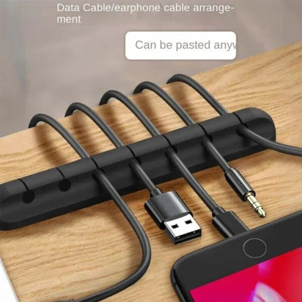 Self-Adhesive Power Cord Cord Manager Fixed Chuck Plug Mouse Cable Headset Winder Mobile Phone Data Cable Card Silicone Desktop - Image 4