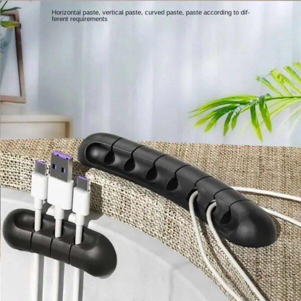 Self-Adhesive Power Cord Cord Manager Fixed Chuck Plug Mouse Cable Headset Winder Mobile Phone Data Cable Card Silicone Desktop - Image 6