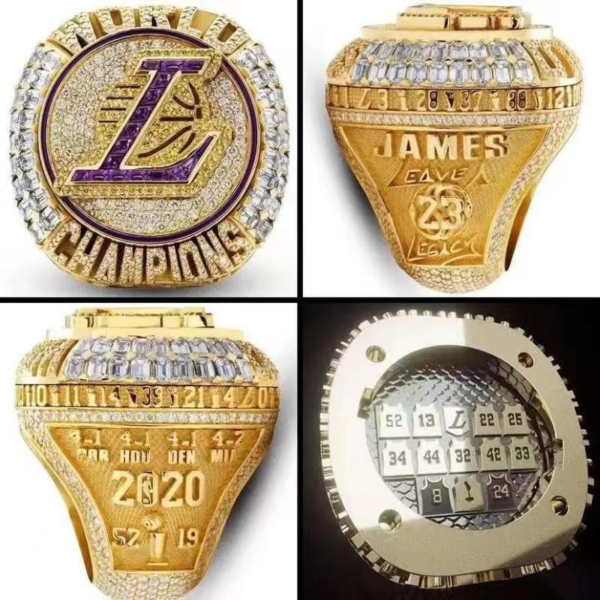 Stainless Steel 2020 NBA Champion Los Angeles Lakers Ring - Image 6