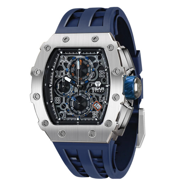 TSAR BOMBA Watch for Men Top Brand Luxury Waterproof Quartz Wristwatch Tonneau Clock Gift Chronograph Rectangle Mens Watch - Image 5