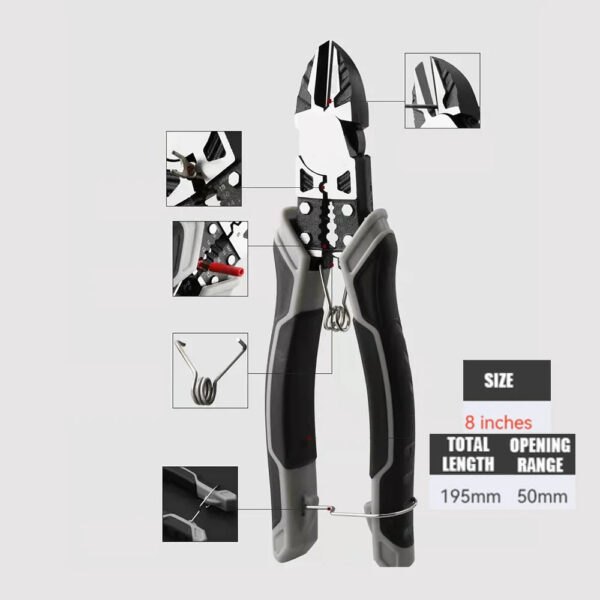 Universal Multifunctional Diagonal Pliers Needle Nose Pliers Hardware Tools Universal Wire Cutters Electrician Wire Pliers - Image 2