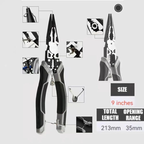 Universal Multifunctional Diagonal Pliers Needle Nose Pliers Hardware Tools Universal Wire Cutters Electrician Wire Pliers - Image 10
